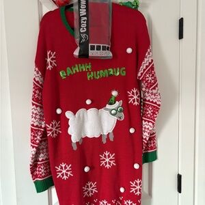 Tis The Season Ugly Xmas Sweater Dress W/Accessories